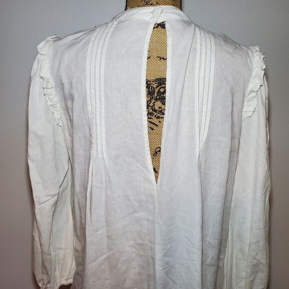 Free People Clover Pintuck Linen Blend Tunic Dress Size Medium - Picture 11 of 16